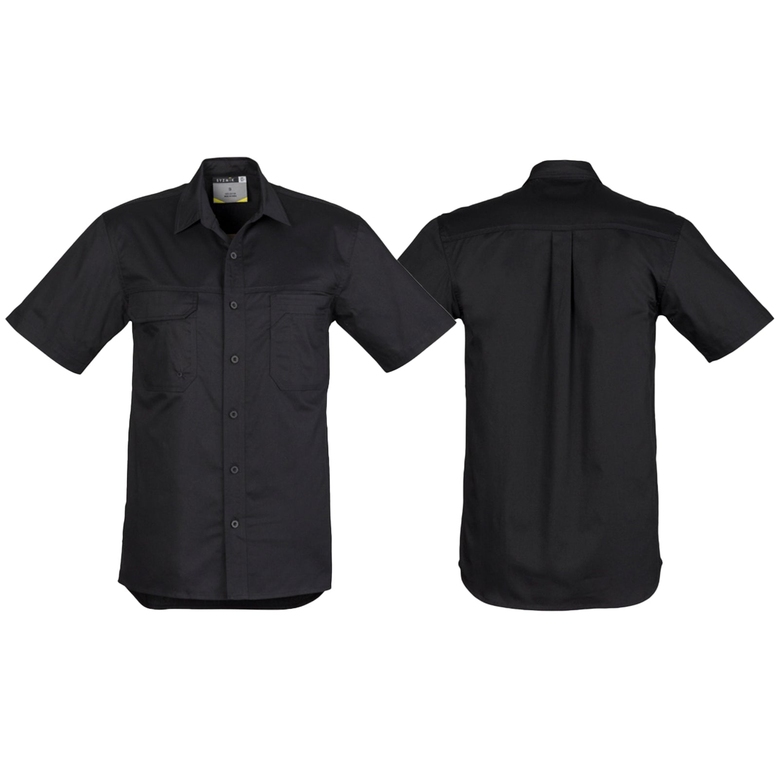 Syzmik Men's Lightweight Tradie Short Sleeve Shirt in Black