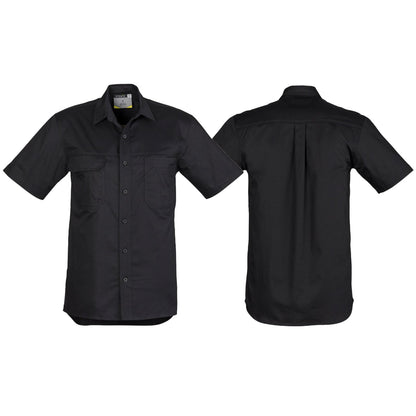 Syzmik Men's Lightweight Tradie Short Sleeve Shirt in Black