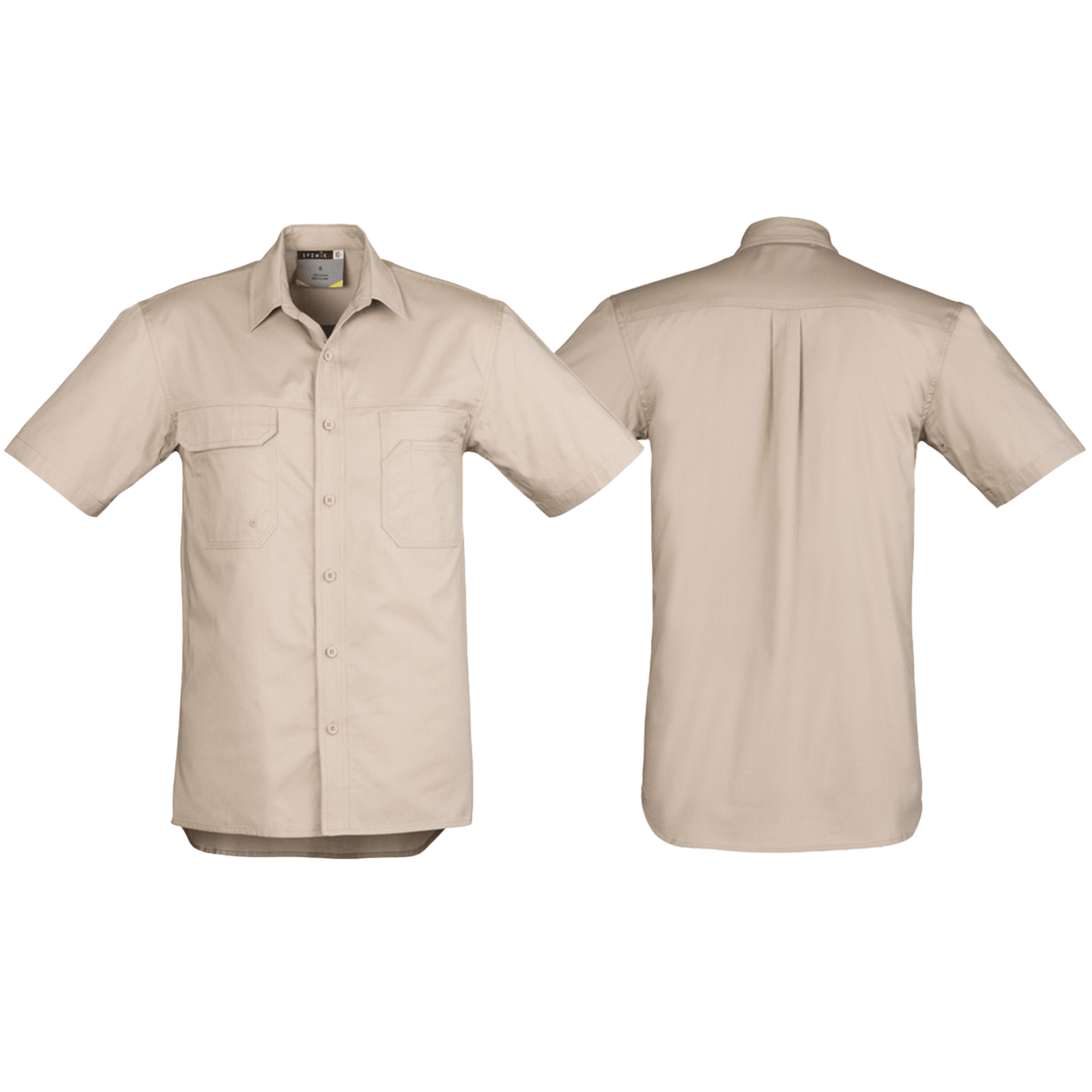 Syzmik Men's Lightweight Tradie Short Sleeve Shirt in Black