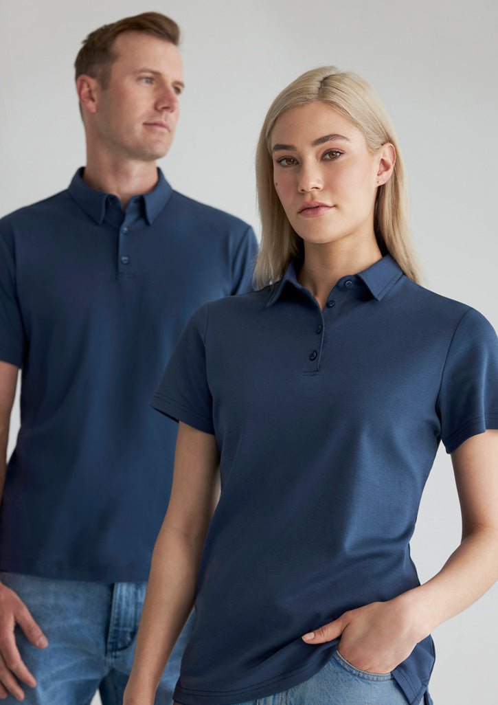 Men's Lotus Short Sleeve Polo UPF 50+ in Navy