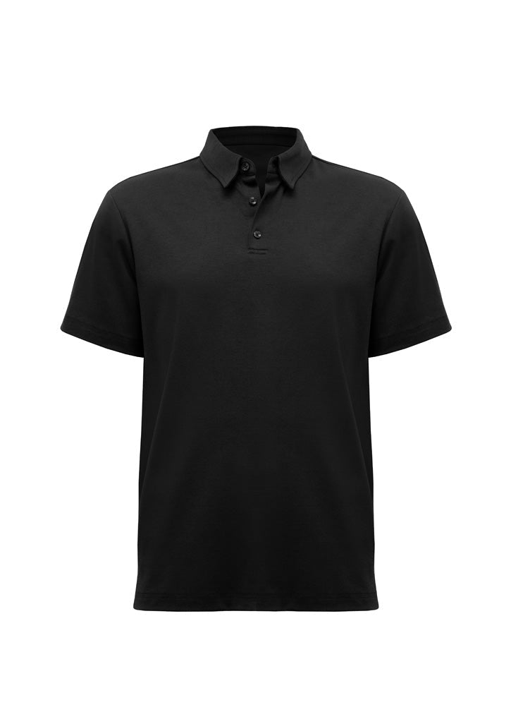 Men's Lotus Short Sleeve Polo UPF 50+ in Black