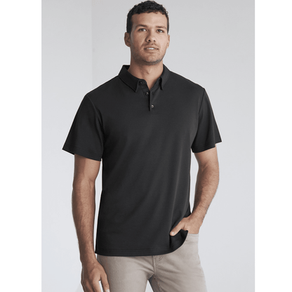 Men's Lotus Short Sleeve Polo UPF 50+ in Black