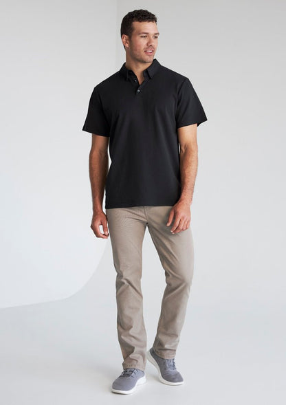 Men's Lotus Short Sleeve Polo UPF 50+ in Black