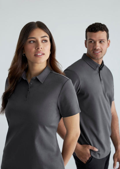 Men's Lotus Short Sleeve Polo UPF 50+ in Charcoal