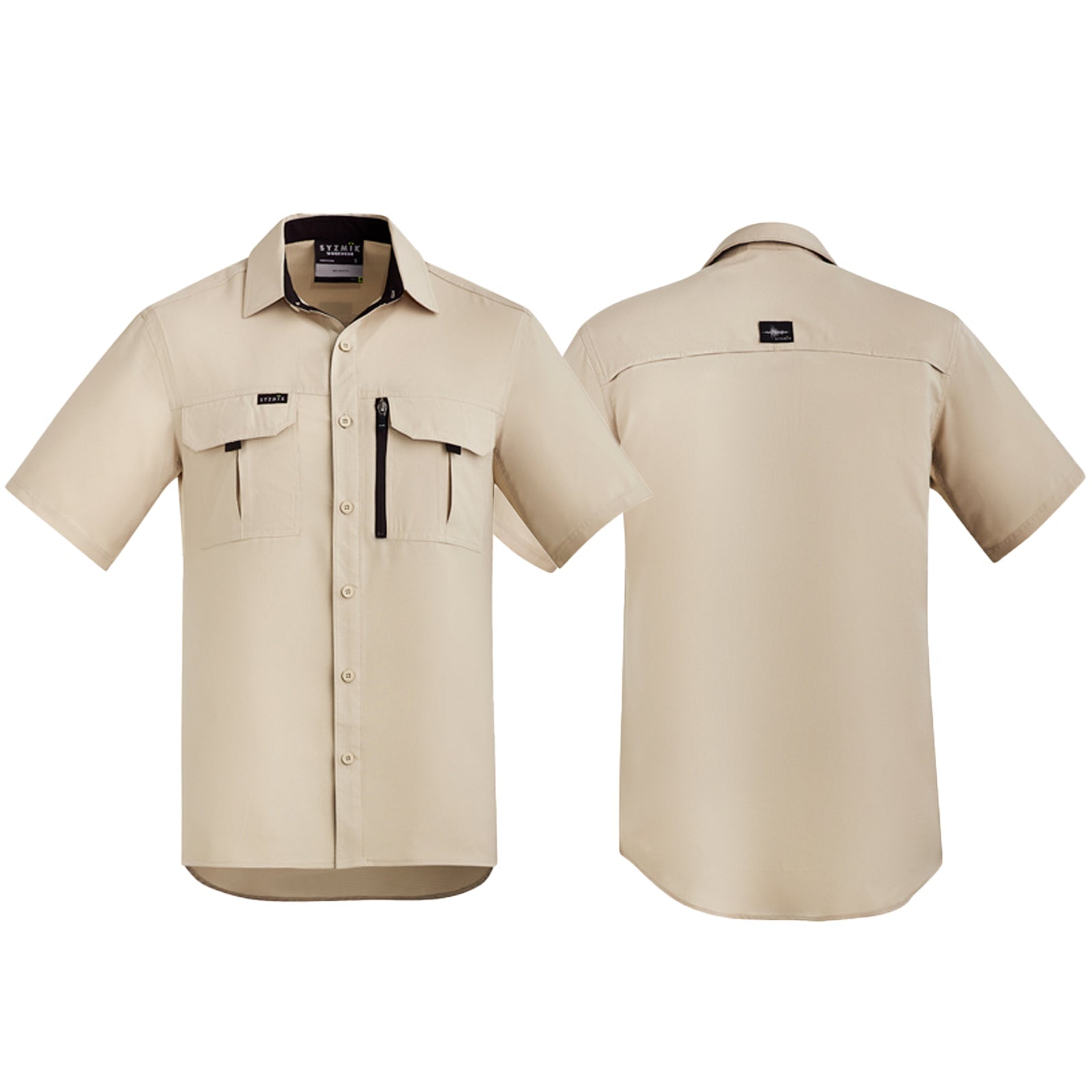 Syzmik Men's Outdoor Short Sleeve Shirt ZW465 in Navy Blue +