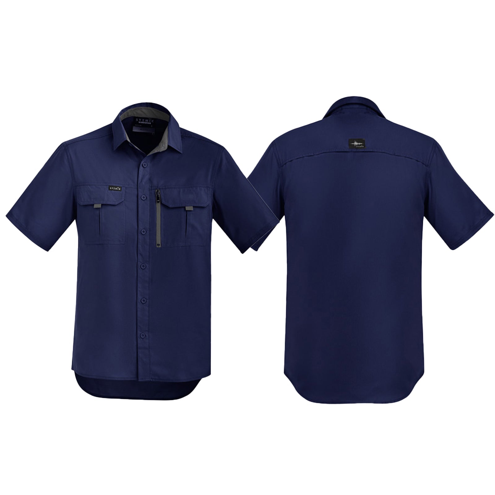 Syzmik Men's Outdoor Short Sleeve Shirt ZW465 in Navy Blue +