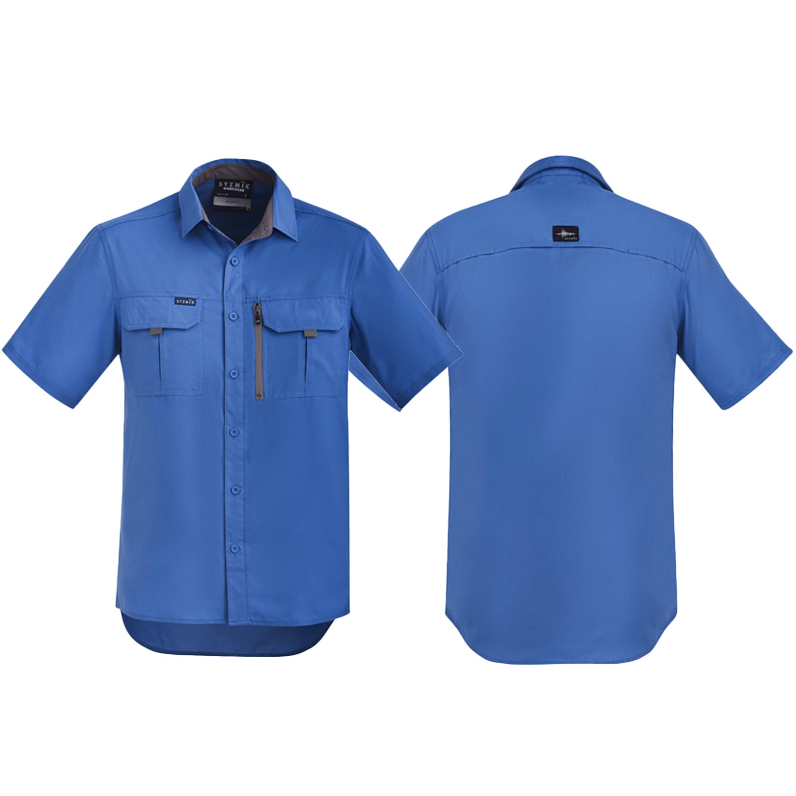 Syzmik Men's Outdoor Short Sleeve Shirt ZW465 in Navy Blue +