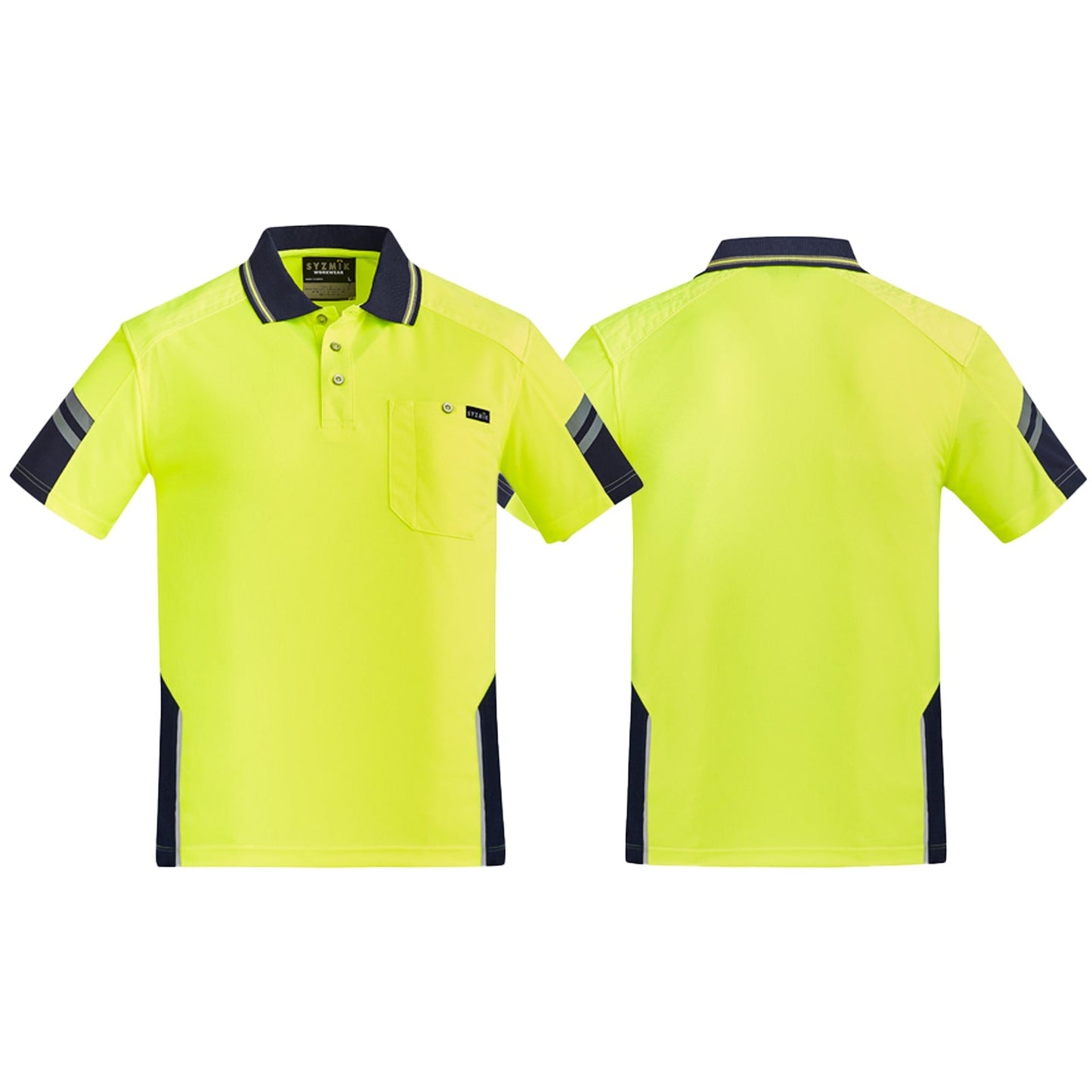 Men's Reinforced High Visibility Squad Short Sleeve Polo ZH465 - SunSafe Australia