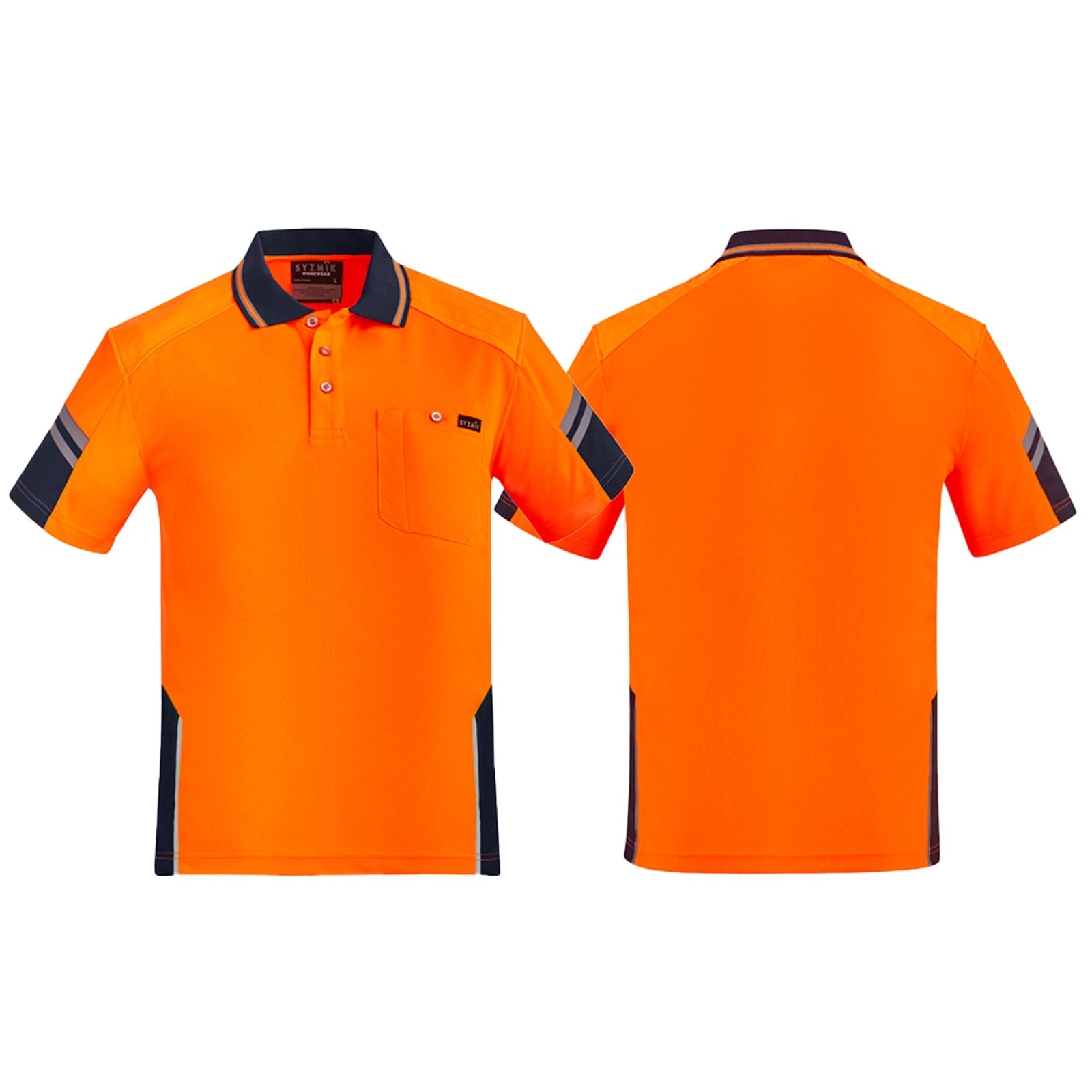 Men's Reinforced High Visibility Squad Short Sleeve Polo ZH465 - SunSafe Australia