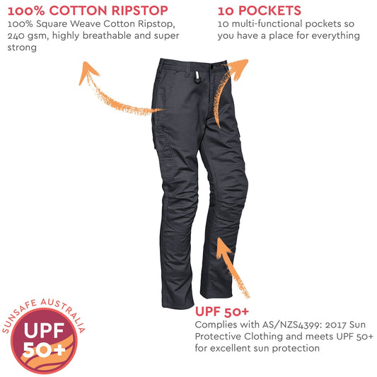 Men's Rugged Cooling Cargo Pant (Regular) ZP504 - SunSafe Australia