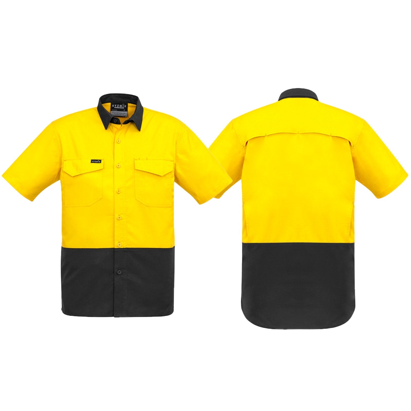 Men's Rugged Cooling Hi Vis Short Sleeve Shirt - SunSafe Australia