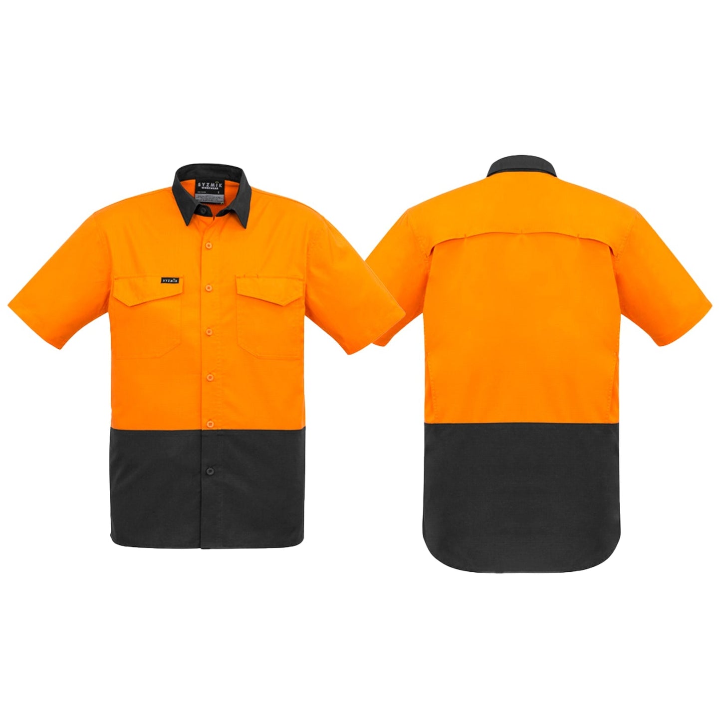 Men's Rugged Cooling Hi Vis Short Sleeve Shirt - SunSafe Australia