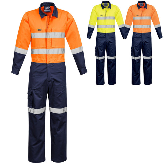 Syzmik Men's Rugged Cooling Taped Overall ZC804 in Orange On Navy