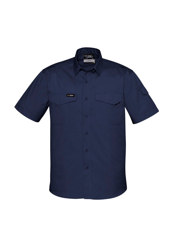 Men's Rugged Cooling Short Sleeve Shirt UPF 50+ in Navy Blue