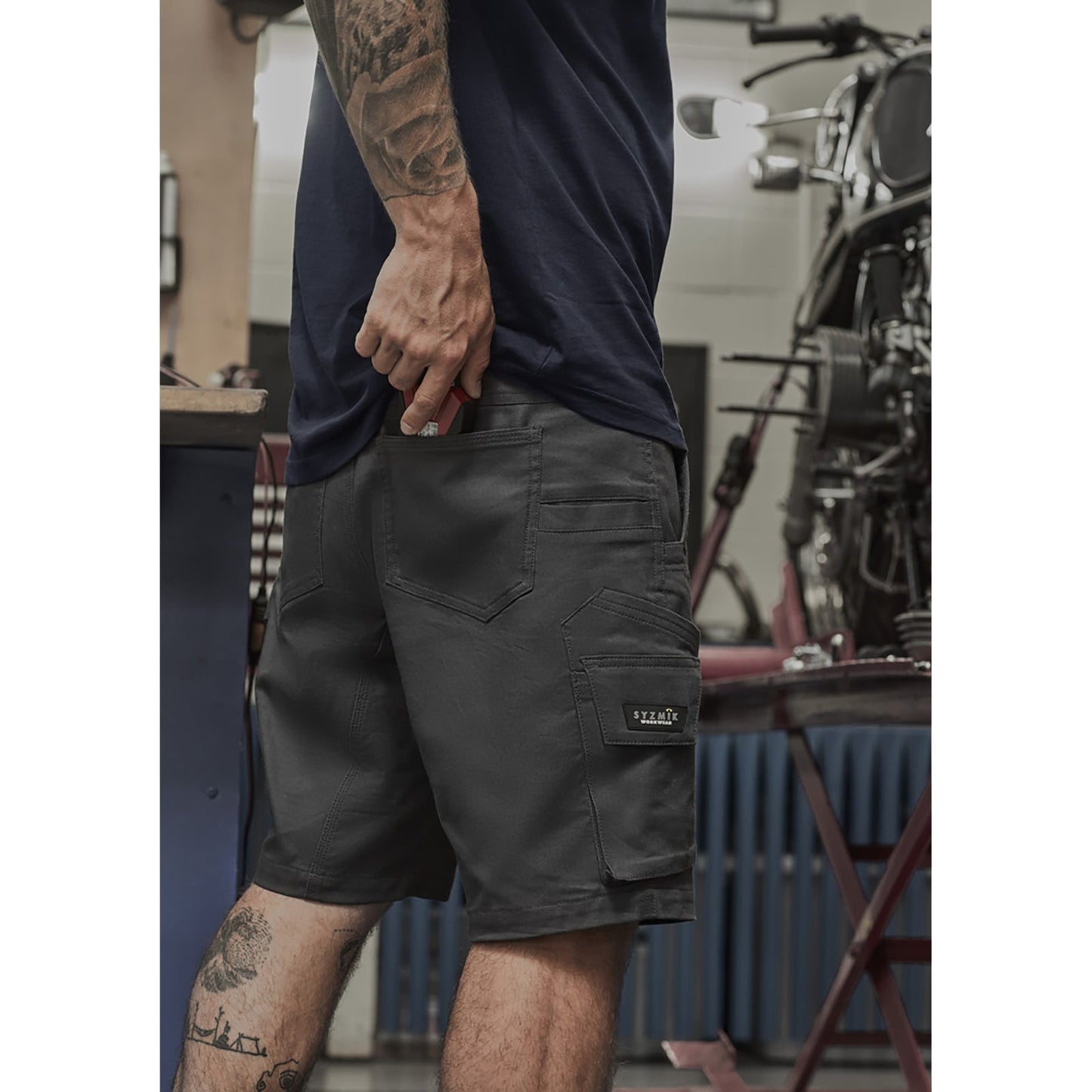 Men's Rugged Cooling Stretch Short ZS605 in Khaki