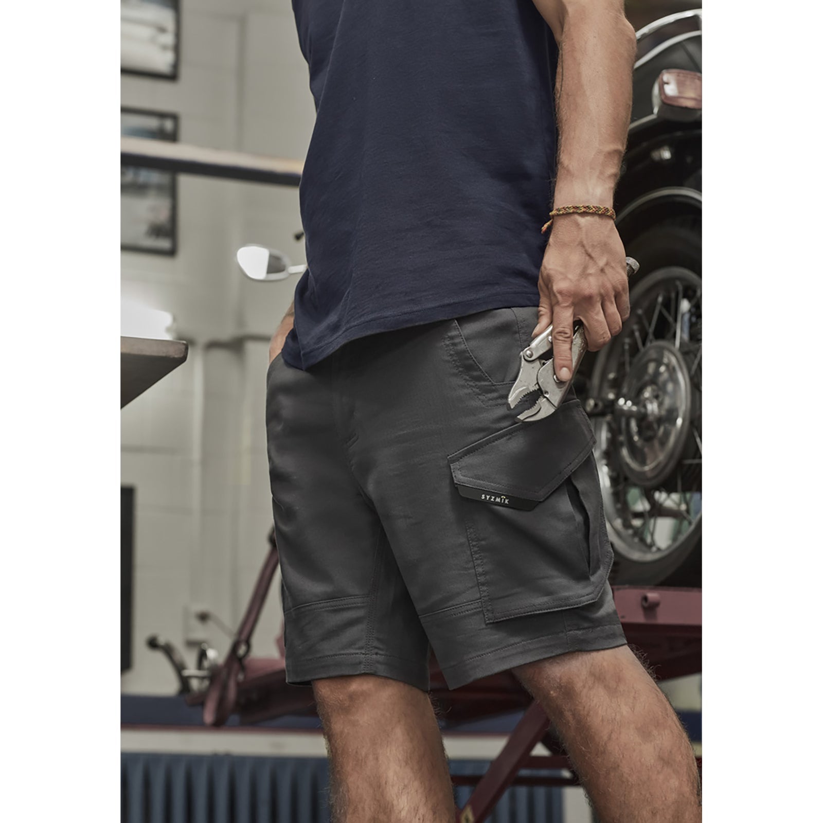 Men's Rugged Cooling Stretch Short ZS605 in Khaki