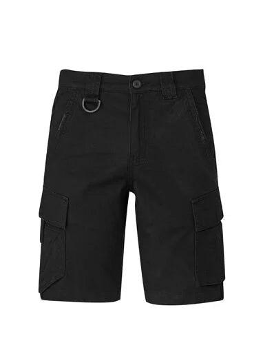 Syzmik Men's Streetworx Curved Cargo Shorts ZS360 in Black