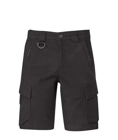 Syzmik Men's Streetworx Curved Cargo Shorts ZS360 in Black