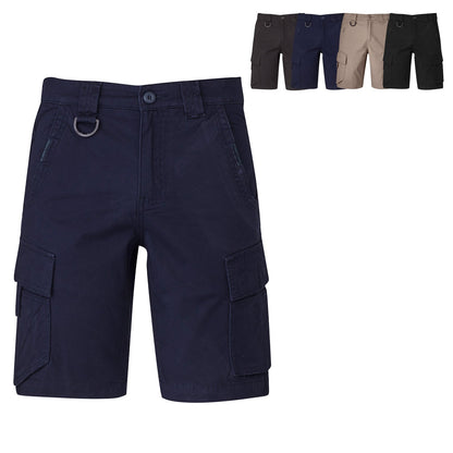 Syzmik Men's Streetworx Curved Cargo Shorts ZS360 in Black