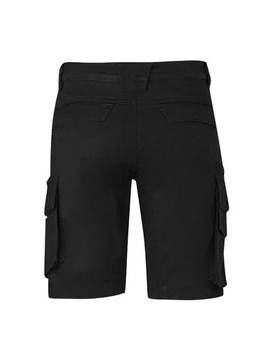 Syzmik Men's Streetworx Curved Cargo Shorts ZS360 in Black
