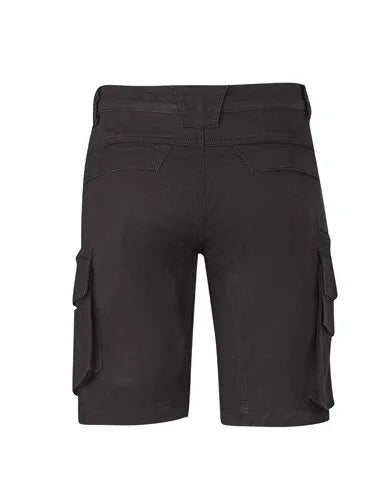Syzmik Men's Streetworx Curved Cargo Shorts ZS360 in Black