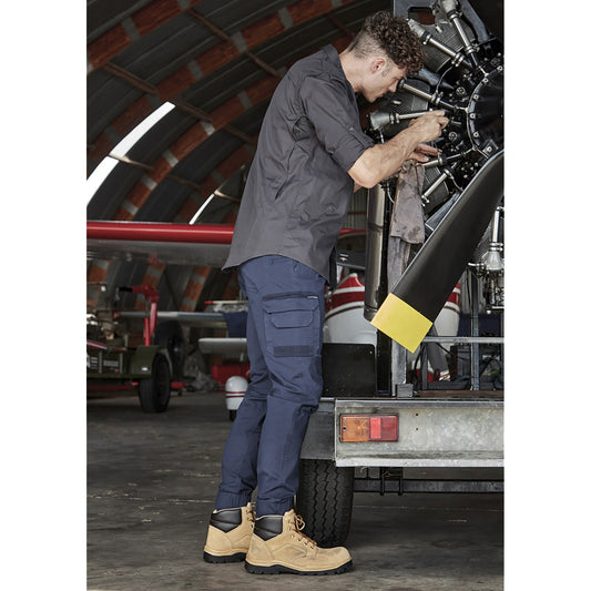 Mens Streetworx Heritage Pant Cuffed Cotton Stretch Canvas Work Pants - SunSafe Australia