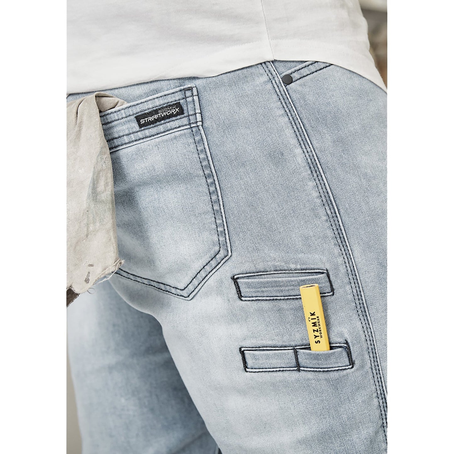 Mens Streetworx Stretch Jean – Slim Fit Work Denim - SunSafe Australia