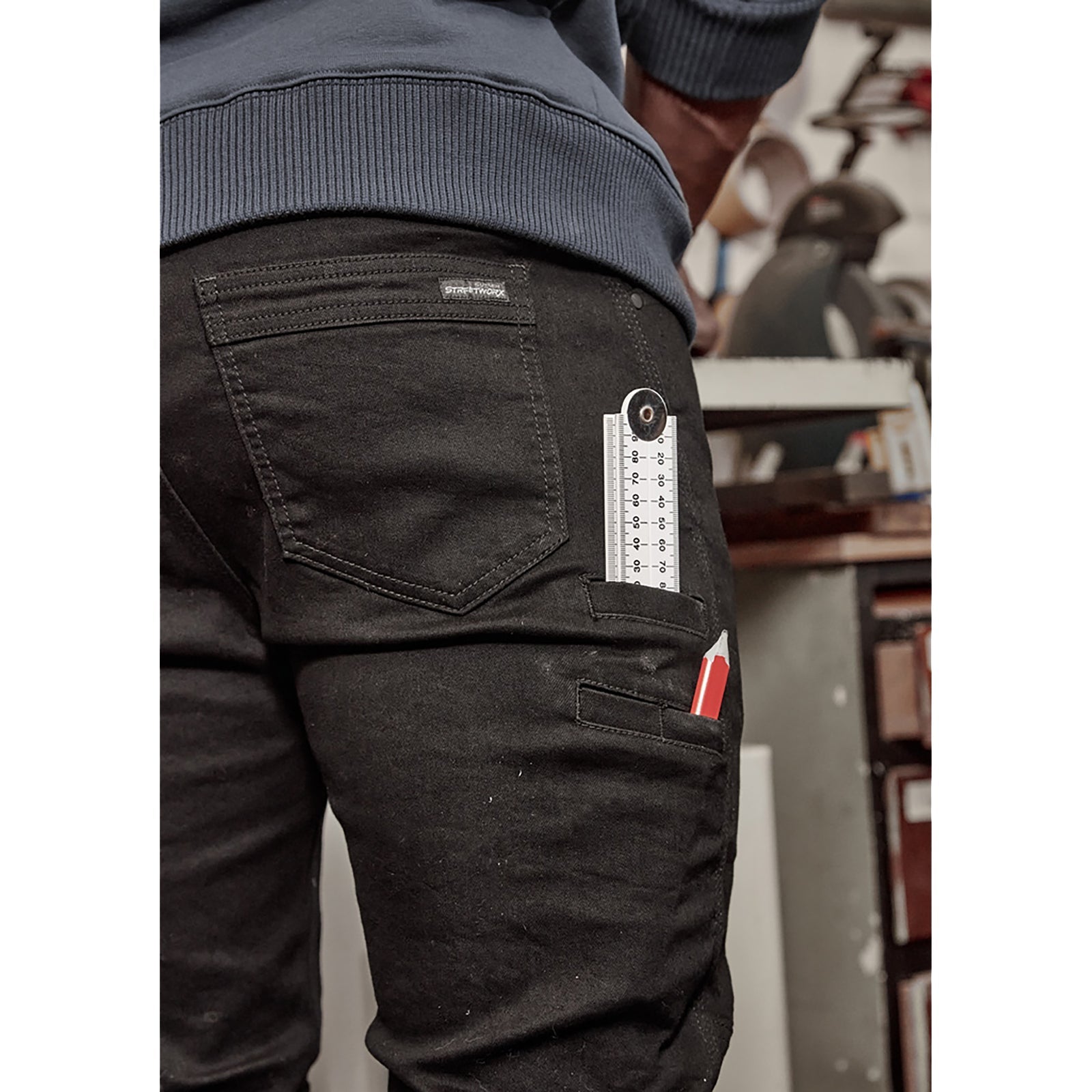 Mens Streetworx Stretch Jean – Slim Fit Work Denim - SunSafe Australia