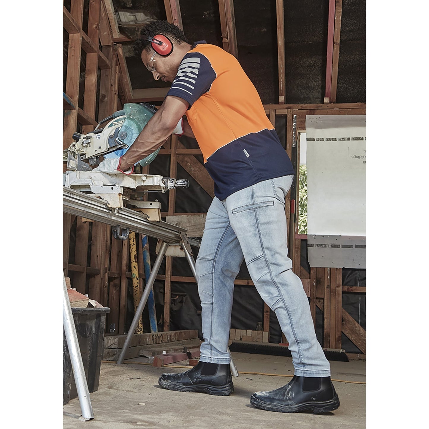 Mens Streetworx Stretch Jean – Slim Fit Work Denim - SunSafe Australia