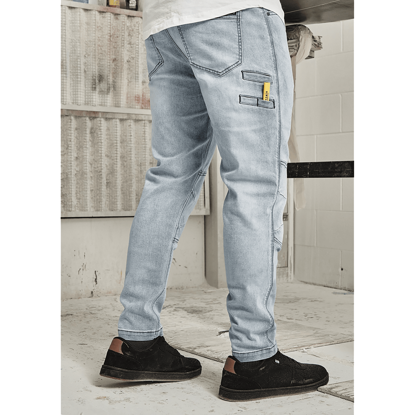Mens Streetworx Stretch Jean – Slim Fit Work Denim - SunSafe Australia
