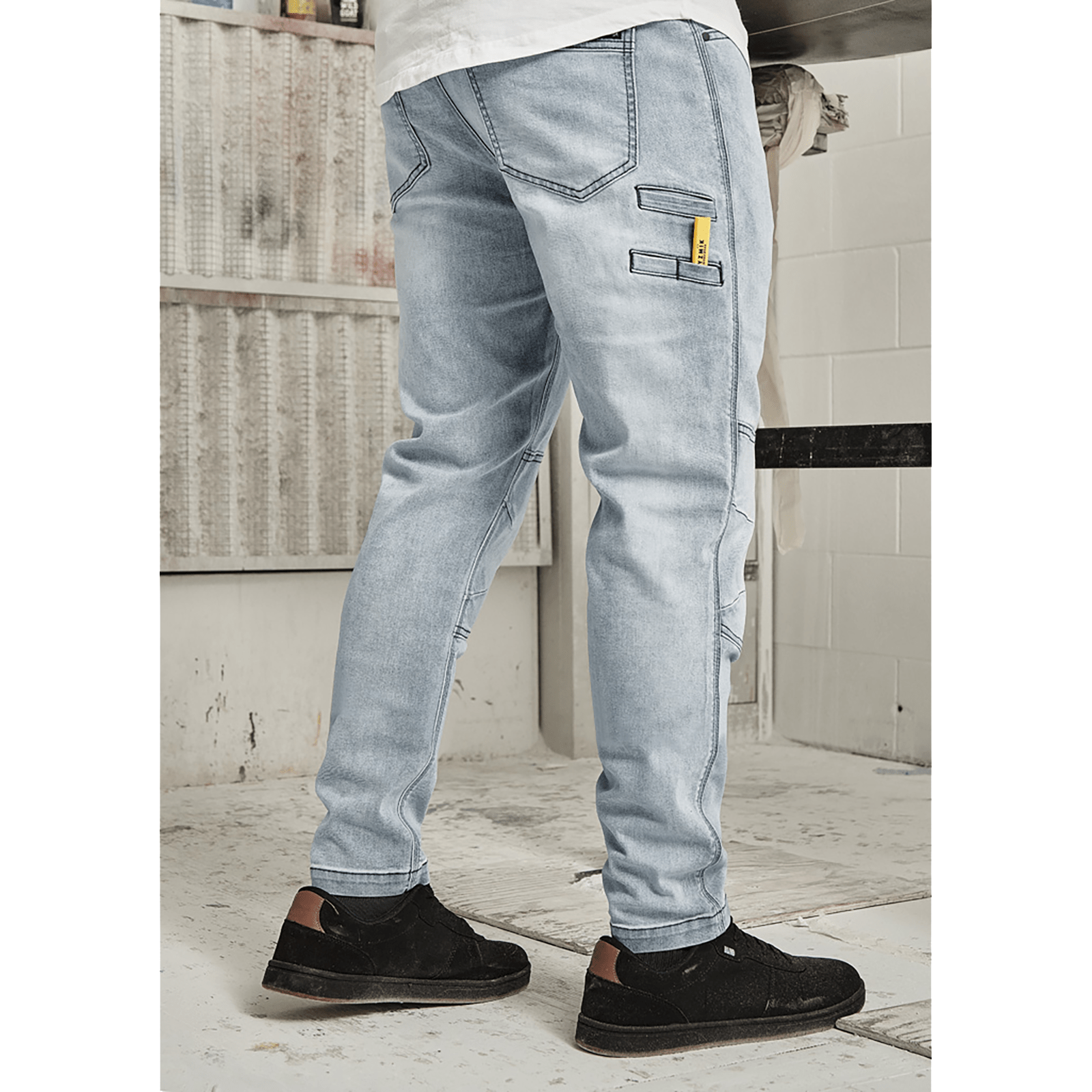 Mens Streetworx Stretch Jean – Slim Fit Work Denim - SunSafe Australia
