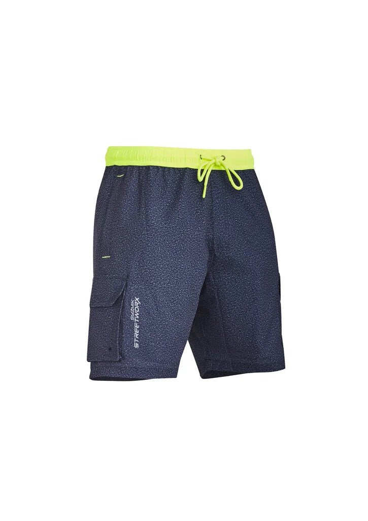 Syzmik Men's Streetworx Stretch Work Board Shorts in Khaki
