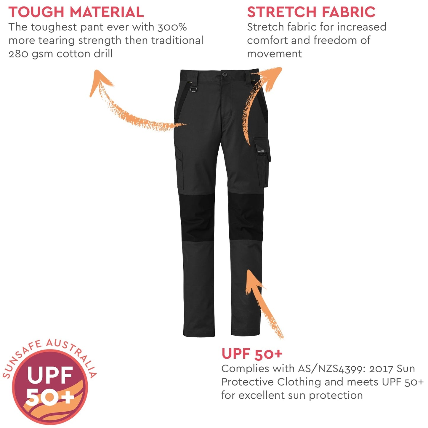Men's Streetworx Tough Pant ZP550 - SunSafe Australia