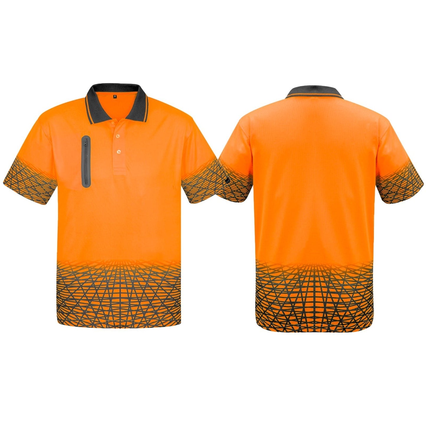 Men's Tracks Short Sleeve High Visibility Polo ZH300 - SunSafe Australia