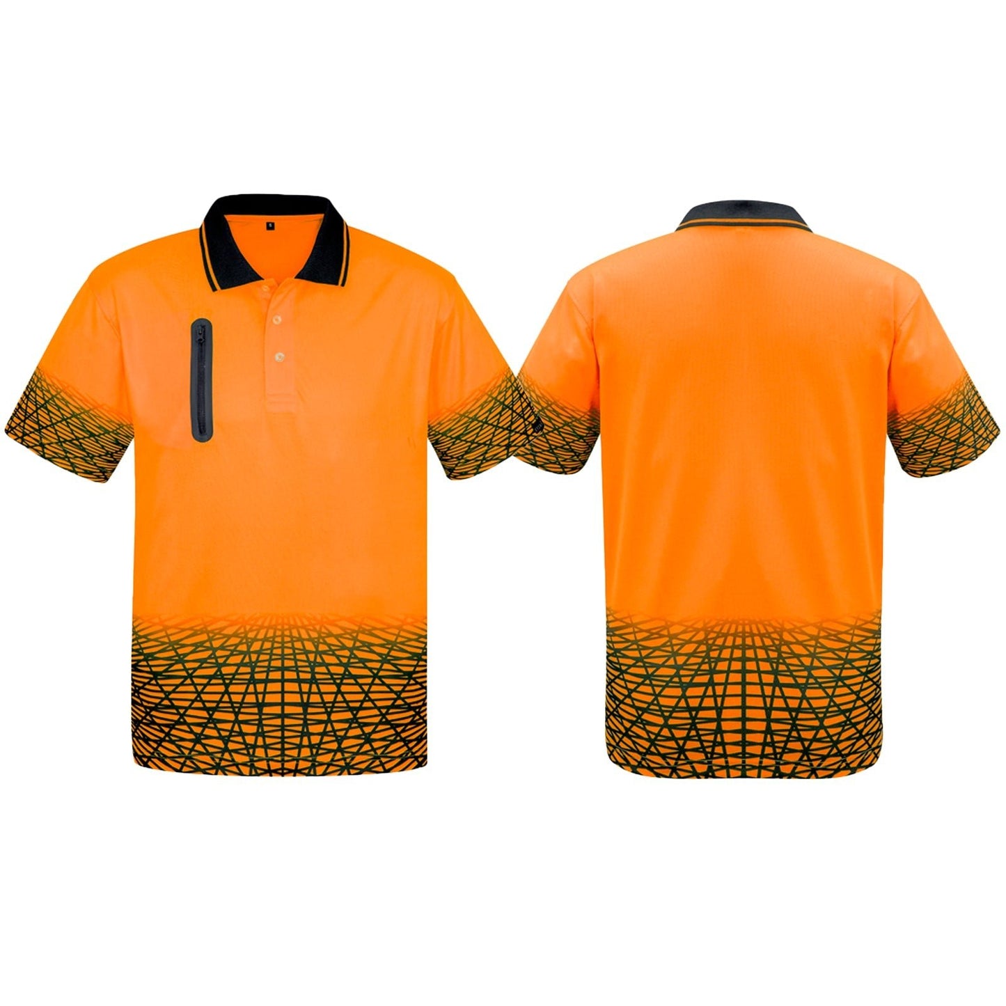 Men's Tracks Short Sleeve High Visibility Polo ZH300 - SunSafe Australia