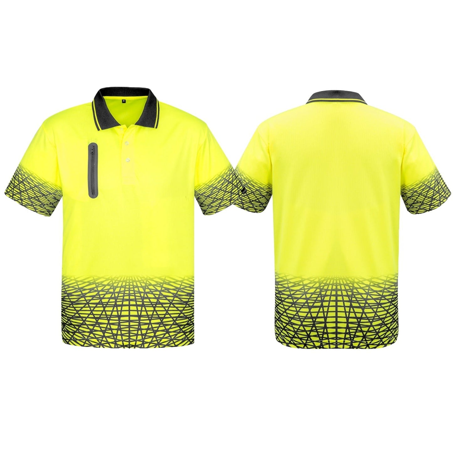 Men's Tracks Short Sleeve High Visibility Polo ZH300 - SunSafe Australia