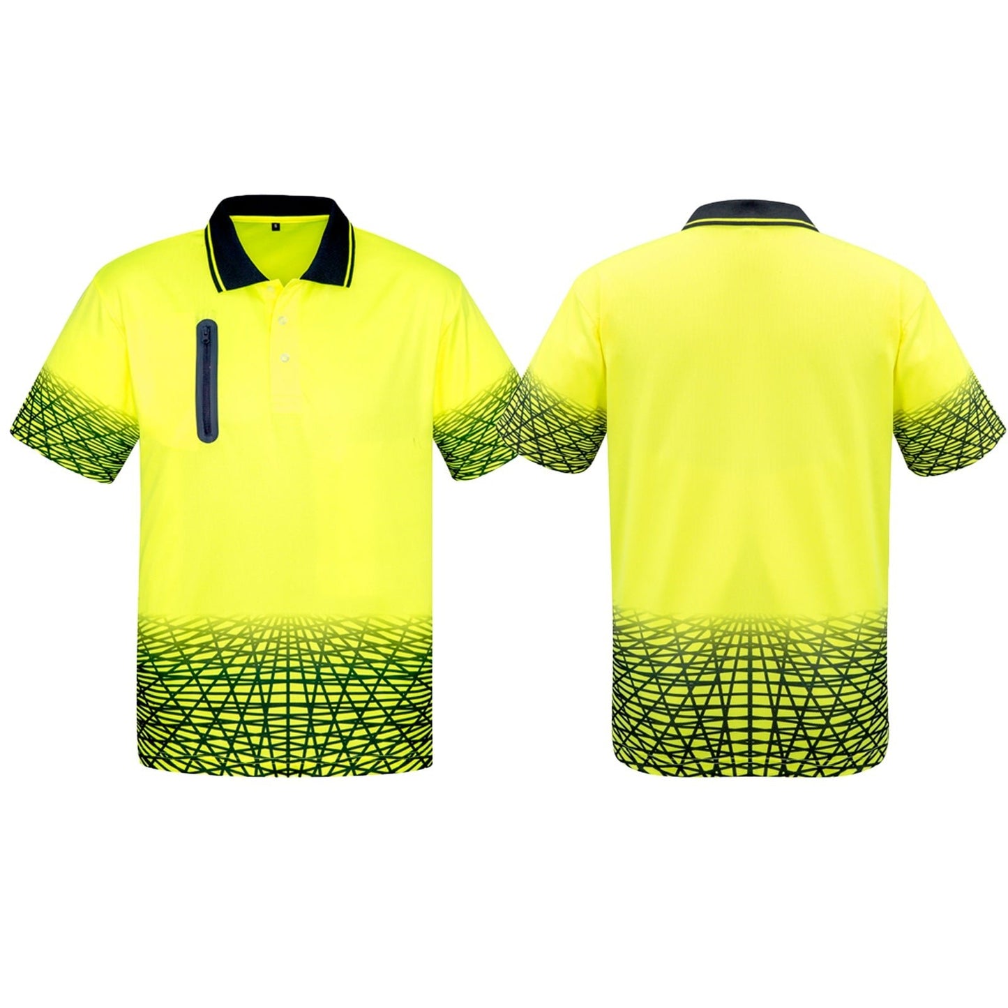 Men's Tracks Short Sleeve High Visibility Polo ZH300 - SunSafe Australia