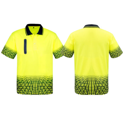 Men's Tracks Short Sleeve High Visibility Polo ZH300 - SunSafe Australia