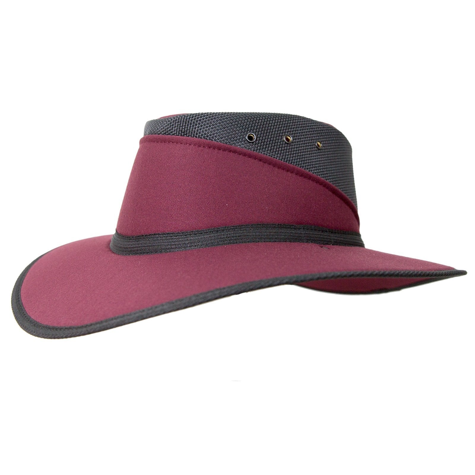 Newcastle Hats Endeavour Hat Breeze Mesh Burgundy Extra Large (60 - 61cm) - SunSafe Australia