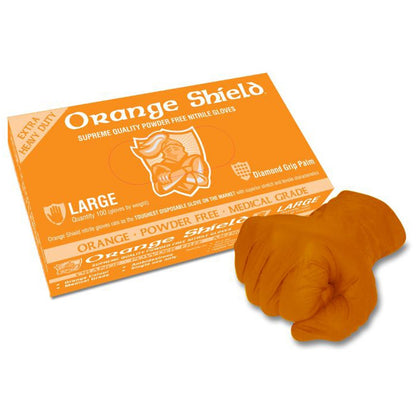 Orange Shield Super Tough Unpowdered Nitrile Gloves - SunSafe Australia