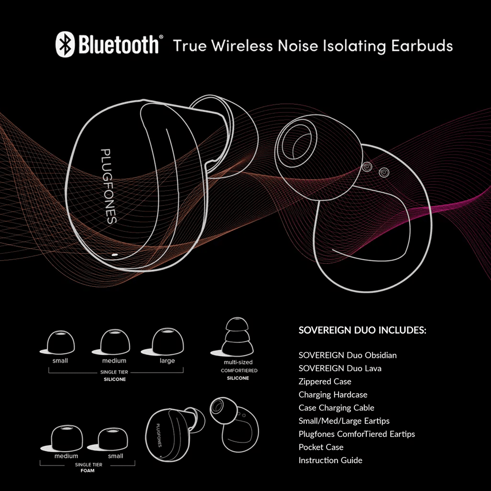 Plugfones® Sovereign™ Duo Wireless Earbuds - SunSafe Australia