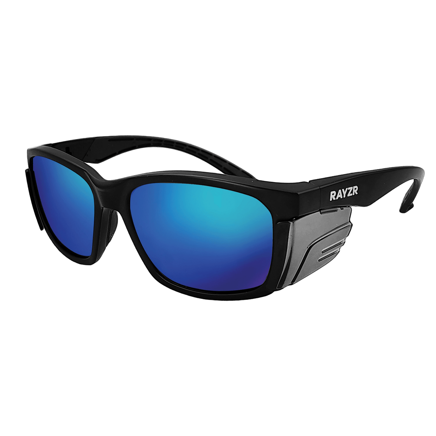 Rayzr Polarised Medium Impact Safety Sun Glasses with Integrated Side Shields - SunSafe Australia
