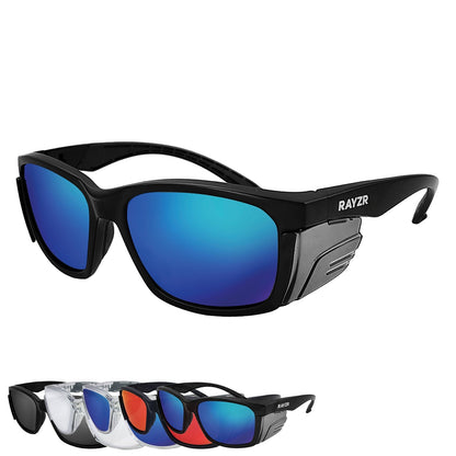 Rayzr Polarised Medium Impact Safety Sun Glasses with Integrated Side Shields - SunSafe Australia