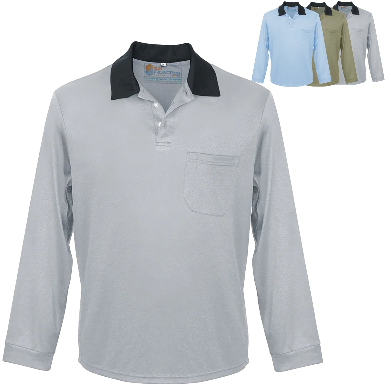 Sun Protection Australia UPF 50+ Men's Polo with Breast Pocket - SunSafe Australia