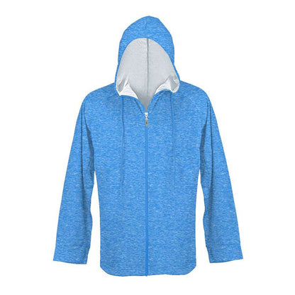 UPF 50+ Unisex Full Zip Hoodie in Mottled Marine