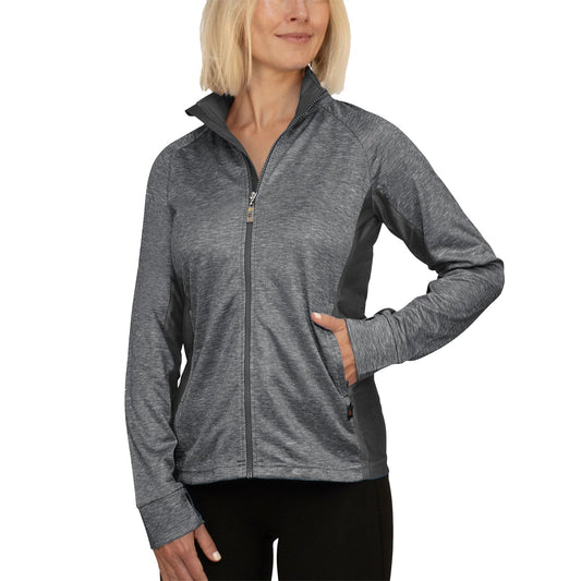 UPF 50+ Women's Full Zip Jacket in Mottled Lilly