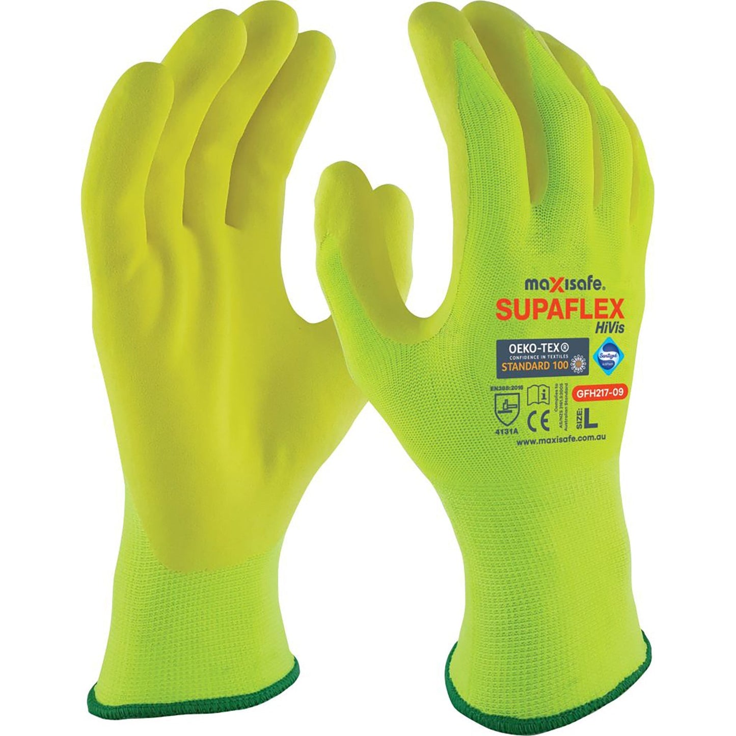 SupaFlex Hi - Vis Yellow Glove GFH217 – Breathable Micro Foam Coated Glove - SunSafe Australia