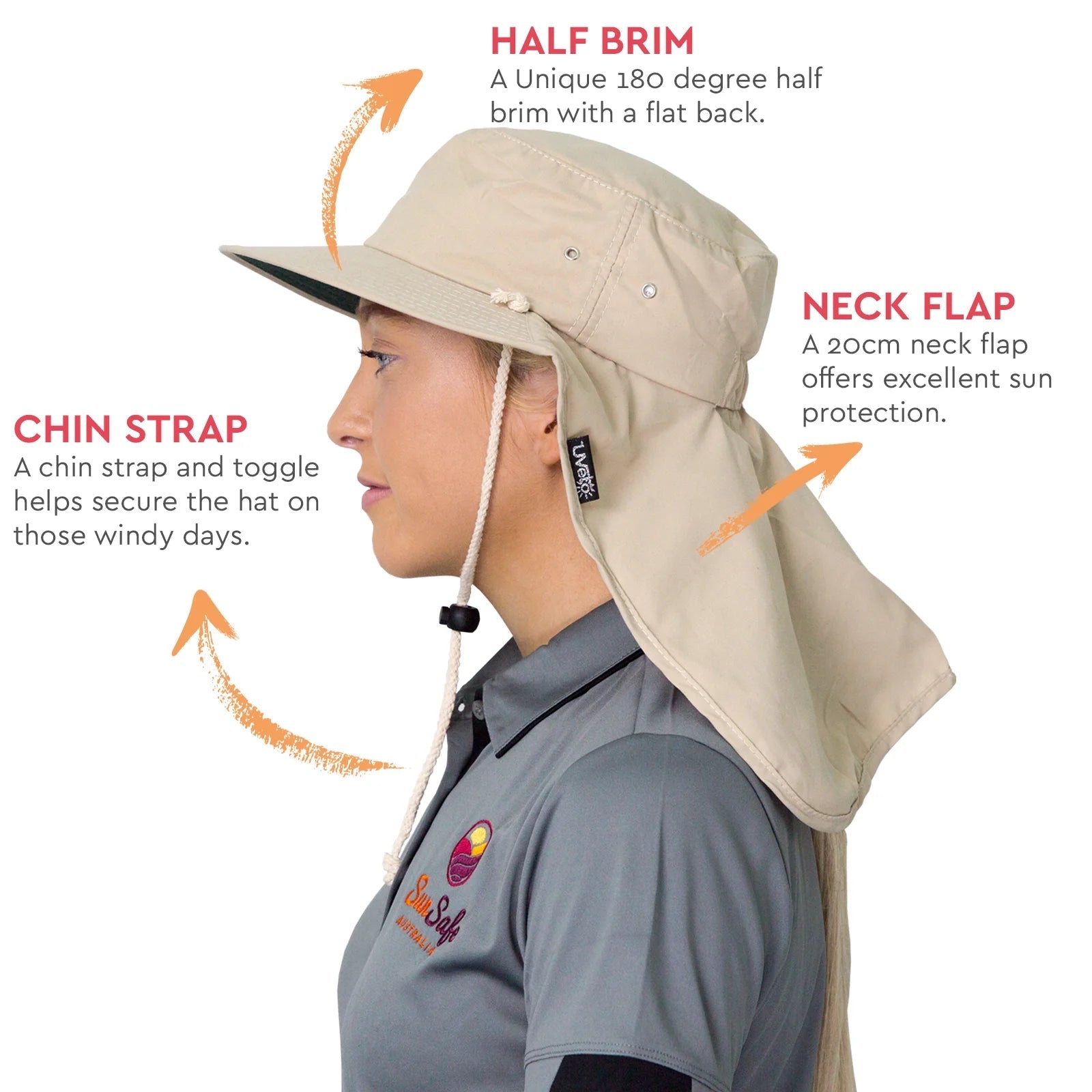 Tammin Hat with Flap UVeto Australia - SunSafe Australia