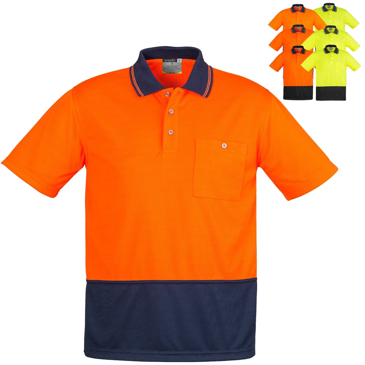Unisex High Visibility Basic Budget Spliced Short Sleeve Polo ZH231 - SunSafe Australia