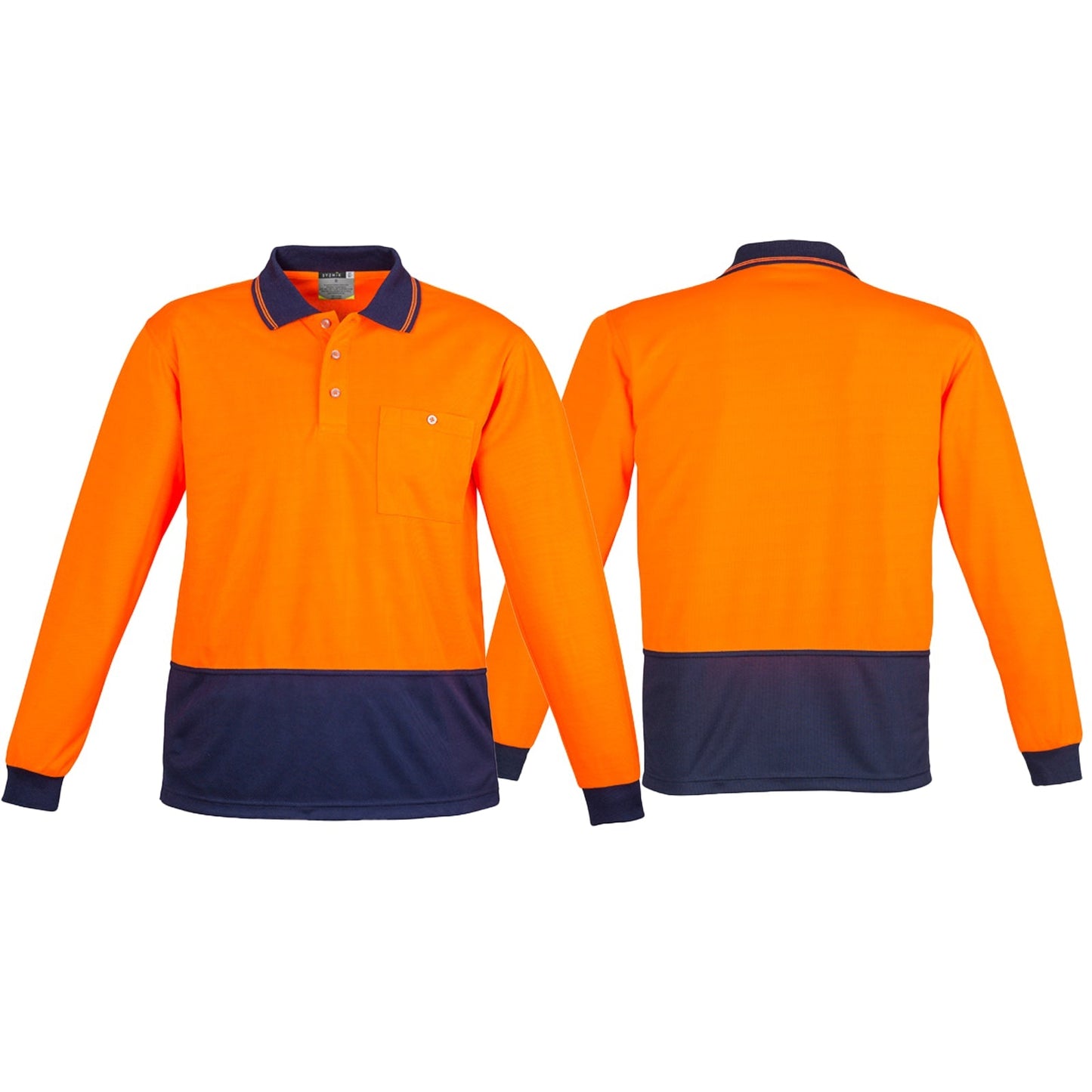 Unisex High Visibility Budget Basic Spliced Long Sleeve Polo ZH232 - SunSafe Australia